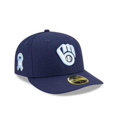 Milwaukee Brewers Gorra | New Era MLB Father's Day Low Profile 59fifty Fitted Cap Mexico - Azules